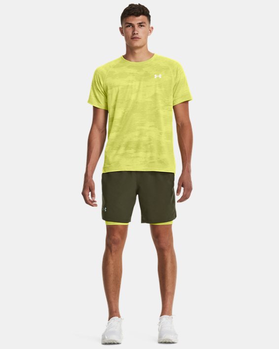 Men's UA Launch Run 2-in-1 Shorts in Green image number 2